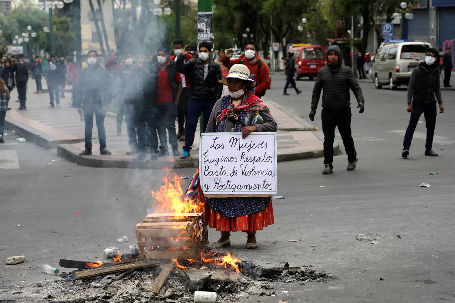 Las mujeres indígenas tienen una participación clave en las protestas en La Paz.