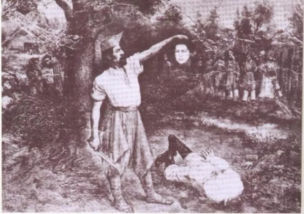 DEGÜELLO DE AVELLANEDA. Un óleo de Modesto González reconstruye el trágico suceso de Metán.