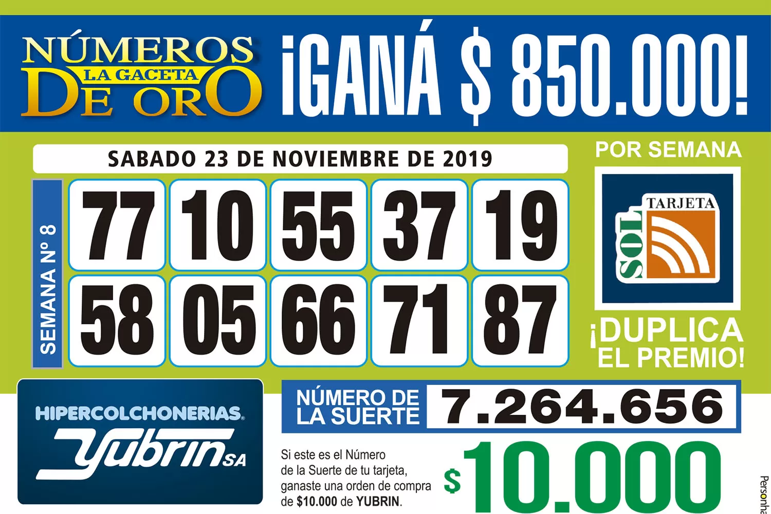 Los Números de Oro de LA GACETA