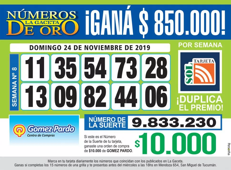 Los Números de Oro de LA GACETA