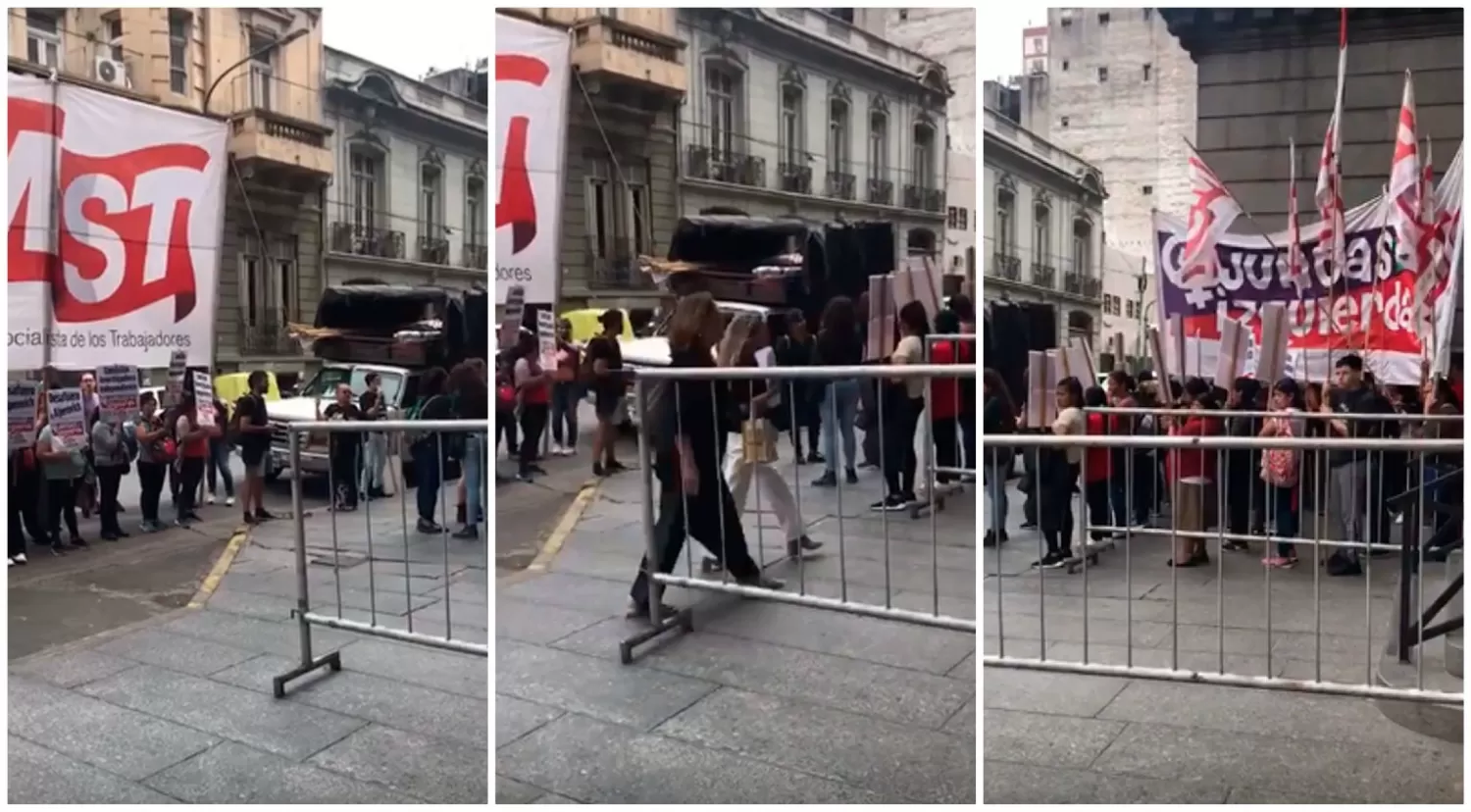 Con megáfonos y pancartas, pidieron el desafuero de Alperovich en la puerta del Congreso