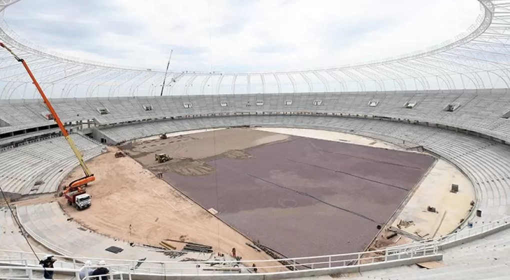 Los santiagueños avanzan con las obras en su estadio. 