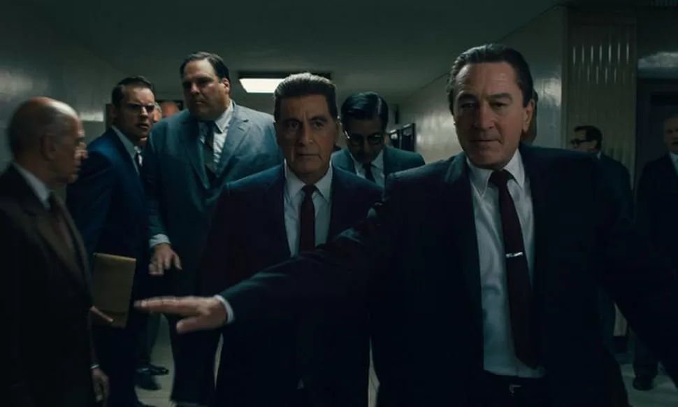 DOS LEYENDAS. Al Pacino y Robert De Niro interpretan a Jimmy Hoffa y a Frank “El irlandés” Sheeran. 