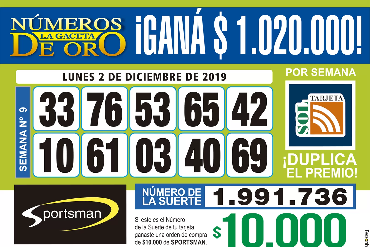 Los Números de Oro de LA GACETA