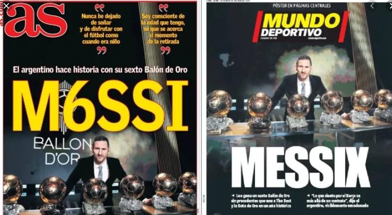 M6ssi: cómo destacó la prensa mundial el sexto Balón de Oro del Pulga