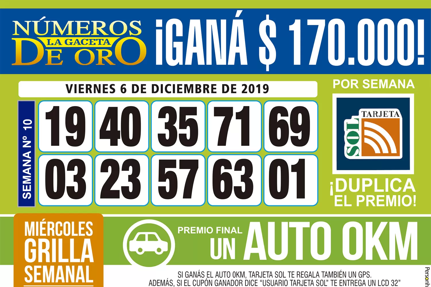 Los Números de Oro de LA GACETA