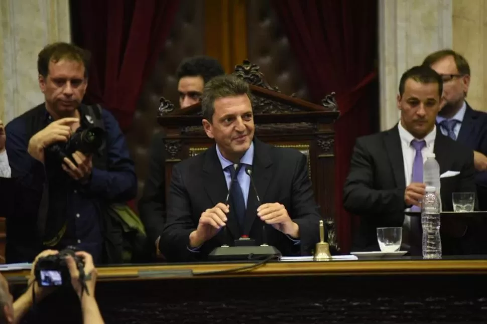 ELECCIÓN. Massa al momento de asumir la presidencia de la Cámara Baja. hcdn