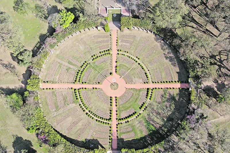 ROSEDAL DEL PARQUE 9 DE JULIO.- La vista área permite apreciar la belleza del diseño, fruto del talento de Carlos Thays. Fue sometido a un reciente proceso de revalorización.