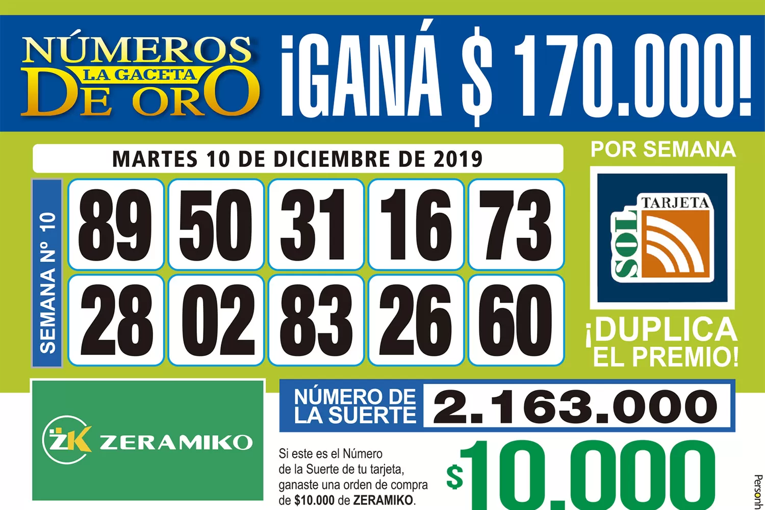 Los Números de Oro de LA GACETA