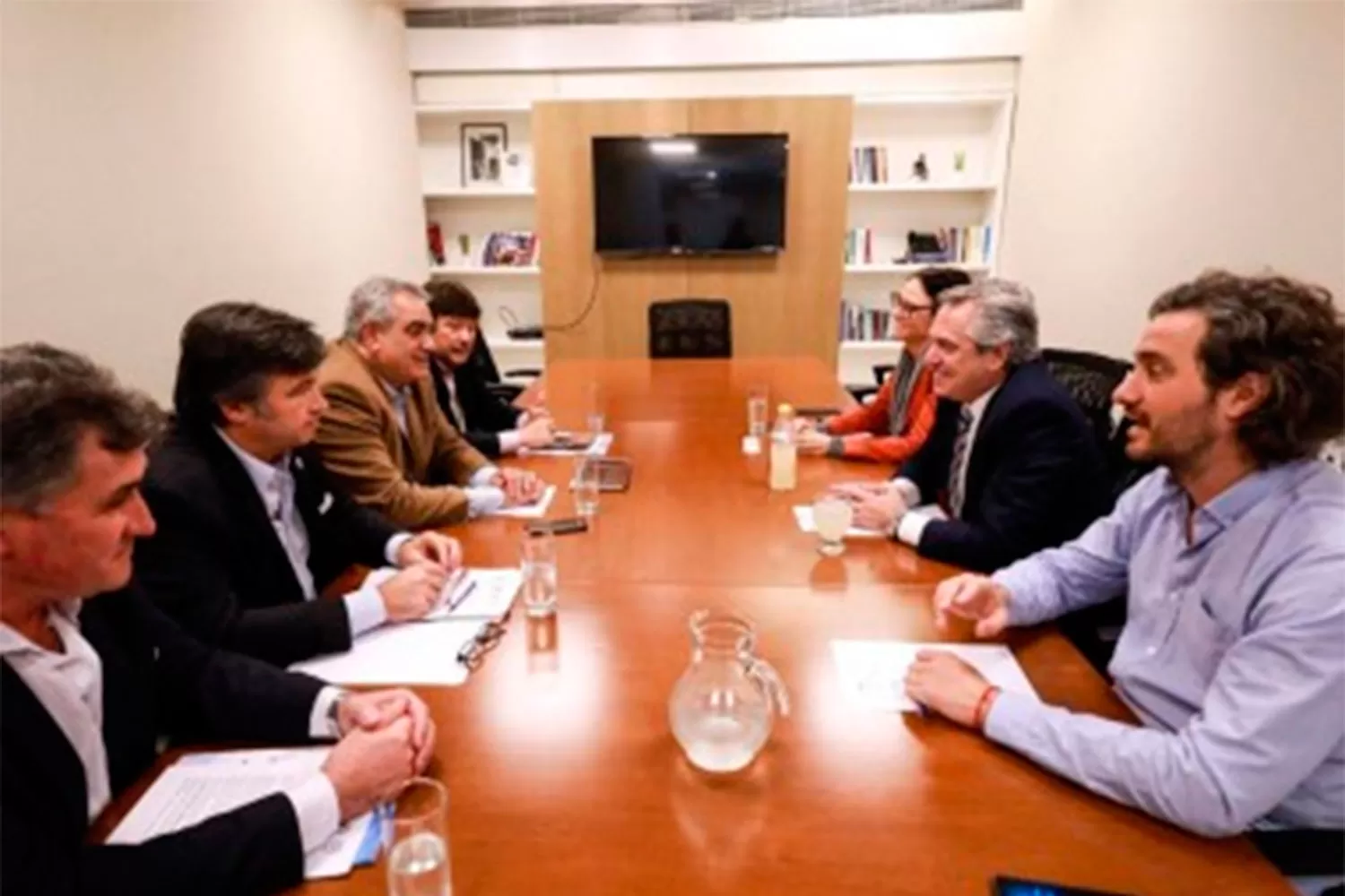 EN LA CASA ROSADA. Alberto Fernández recibió a la Mesa de Enlace de entidades agropecuarias.