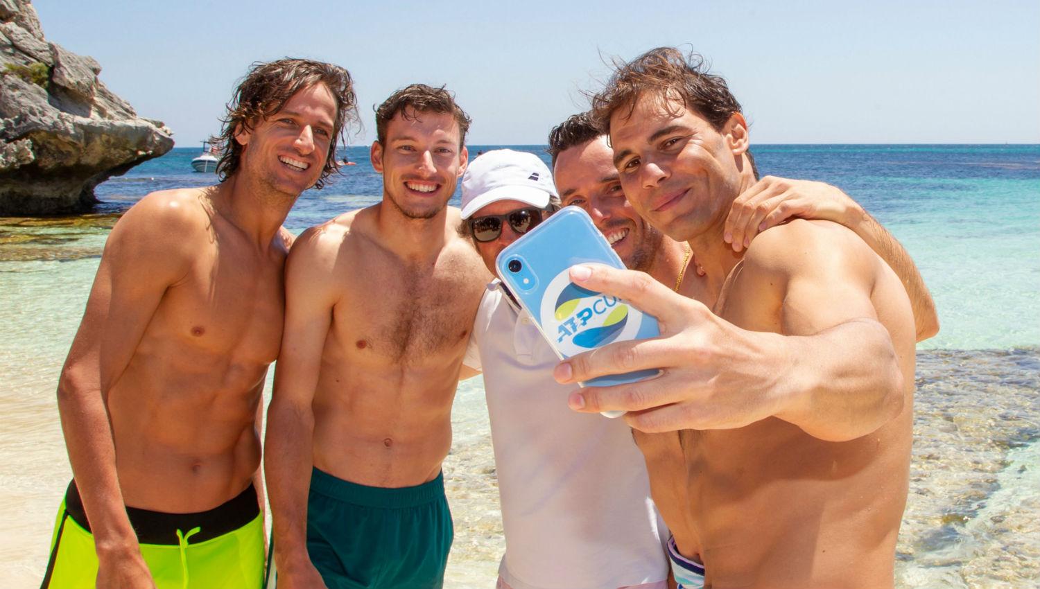 ESPAÑOLES. Feliciano López, Carreño Busta, Albert Ramos, Bautista Agut y Nadal.