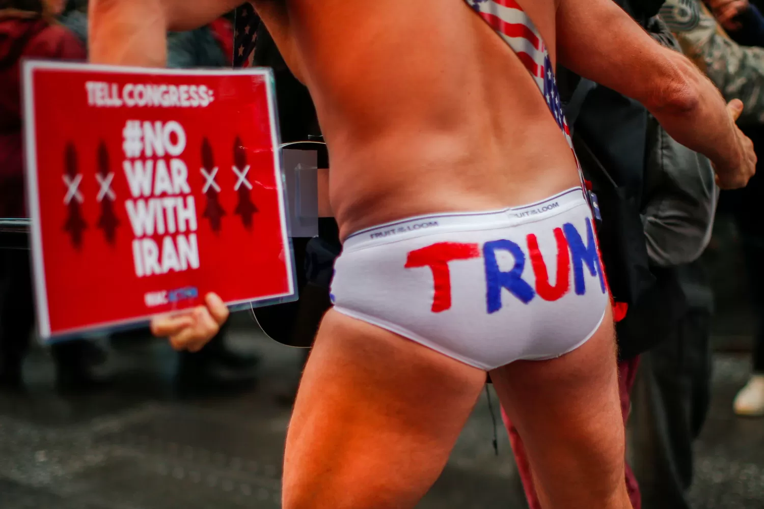 Times Square, Nueva York, fue el centro de las protestas en contra del enfrentamiento EEUU-Iran