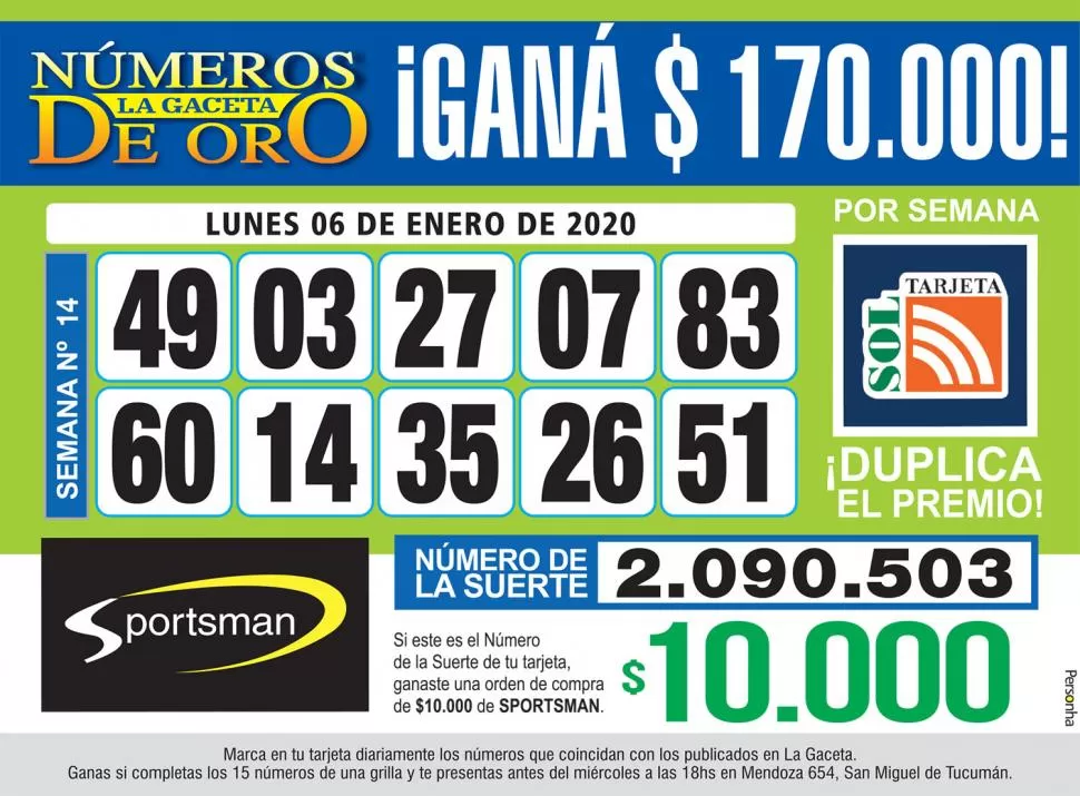 Los Números de Oro de LA GACETA