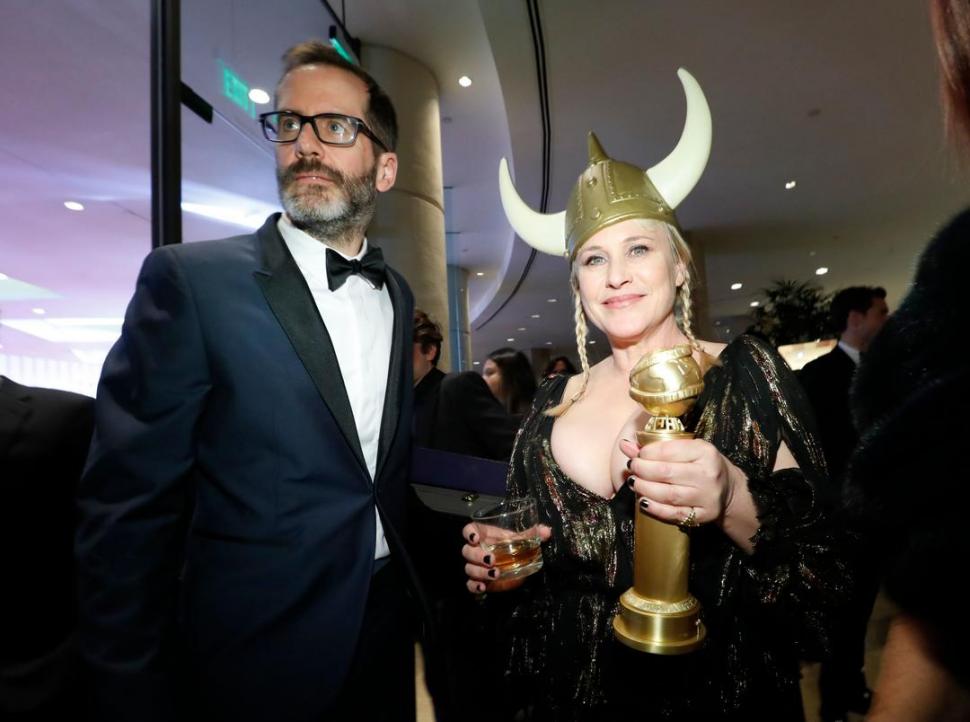CASCO. Patricia Arquette se disfrazó de vikinga para los festejos.