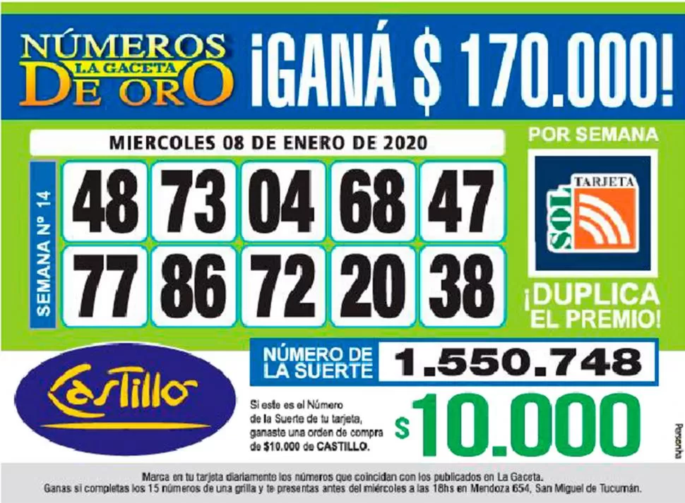 Los Números de Oro de LA GACETA