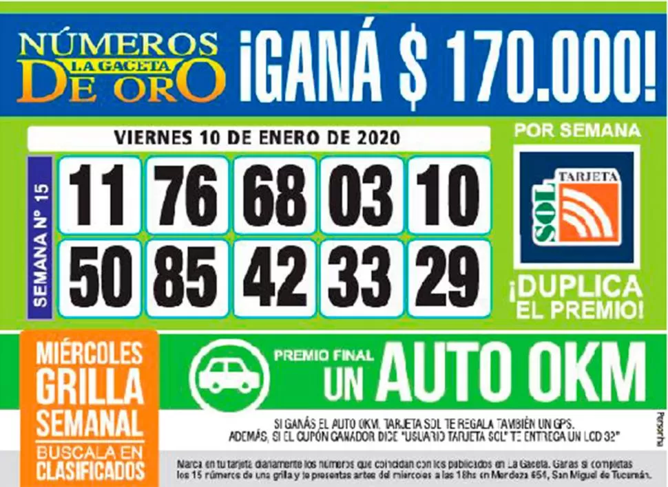 Los Números de Oro de LA GACETA