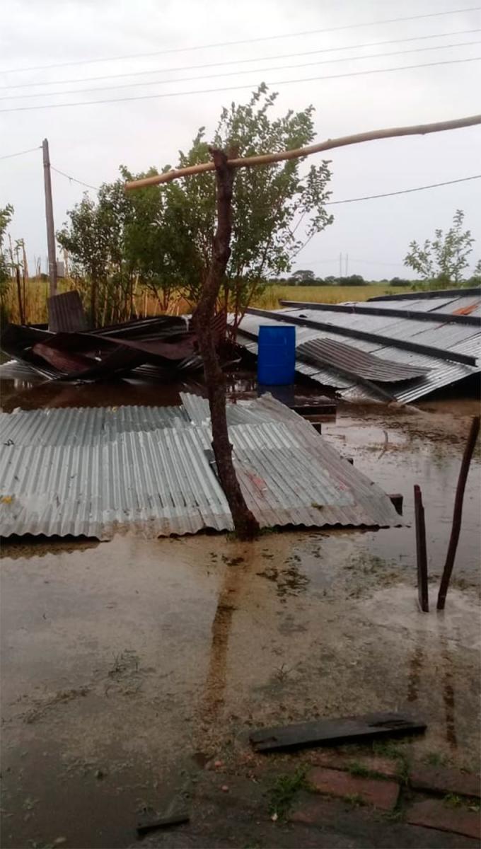 El viento volteó techos y árboles y el agua anegó calles y pueblos del interior