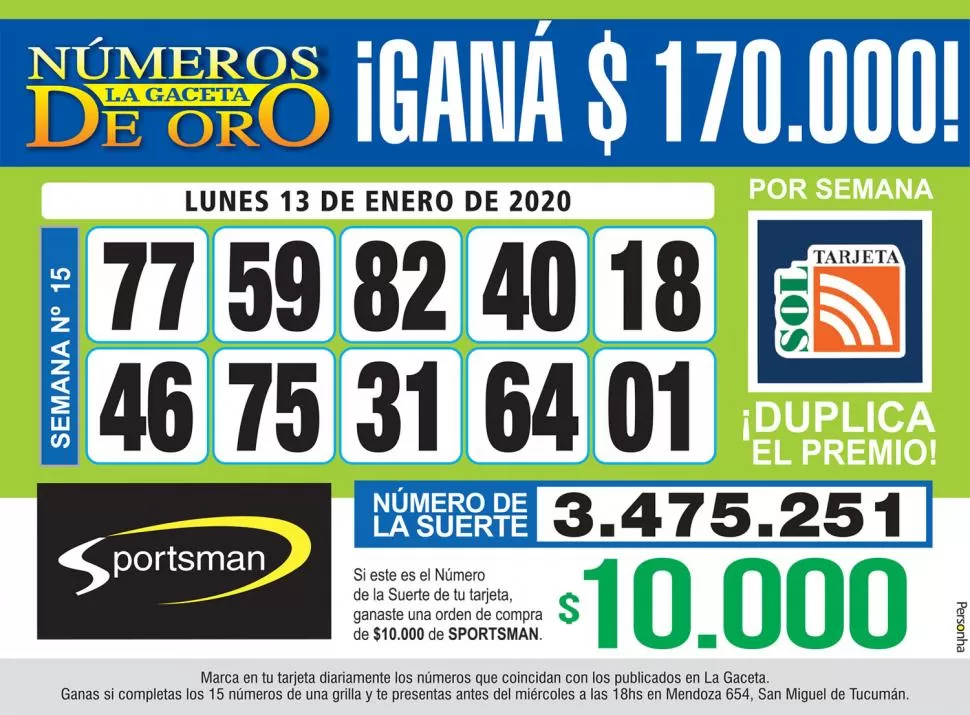 Los Números de Oro de LA GACETA