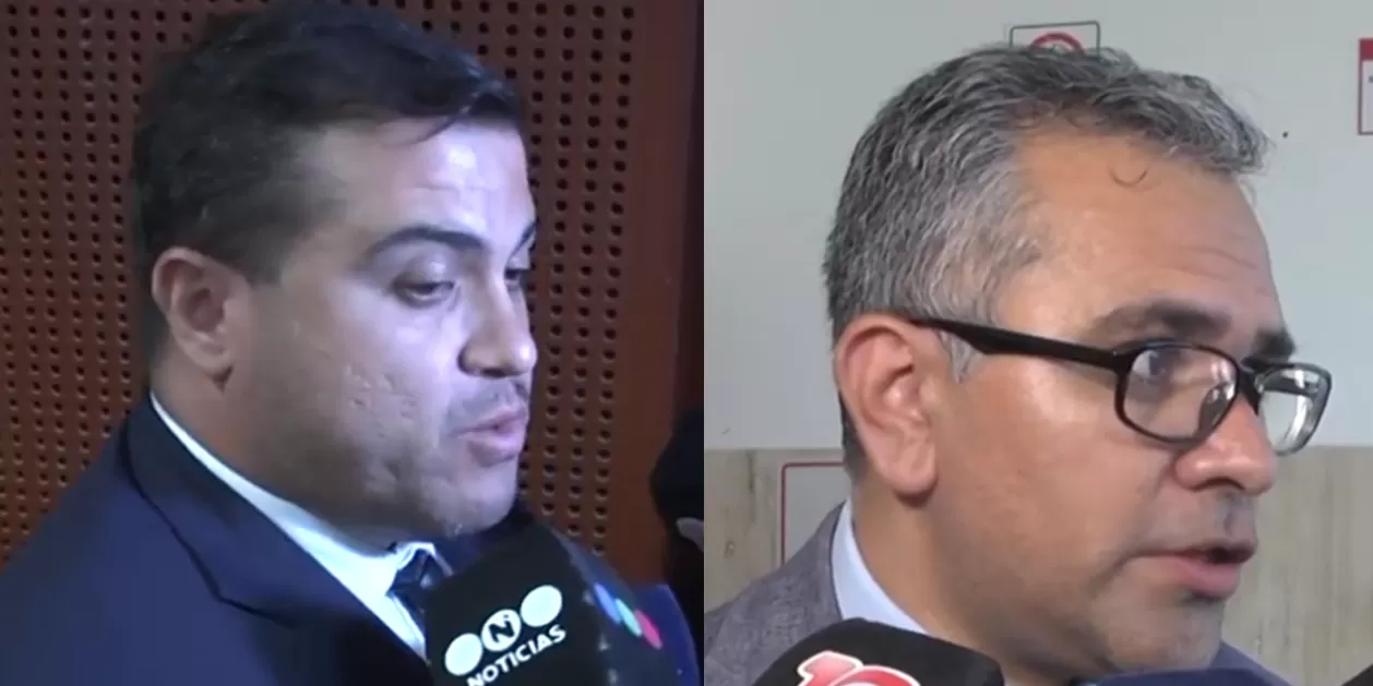 Ricardo Santoro abogado de la denunciante y Ariel Sosa abogado de Alperovich.