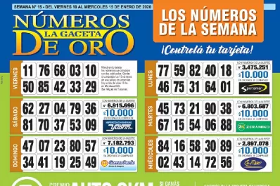 ¡Mucha suerte! Esta es la grilla completa de los Números de Oro