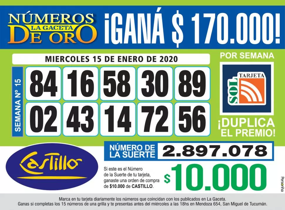 Los Números de Oro de LA GACETA