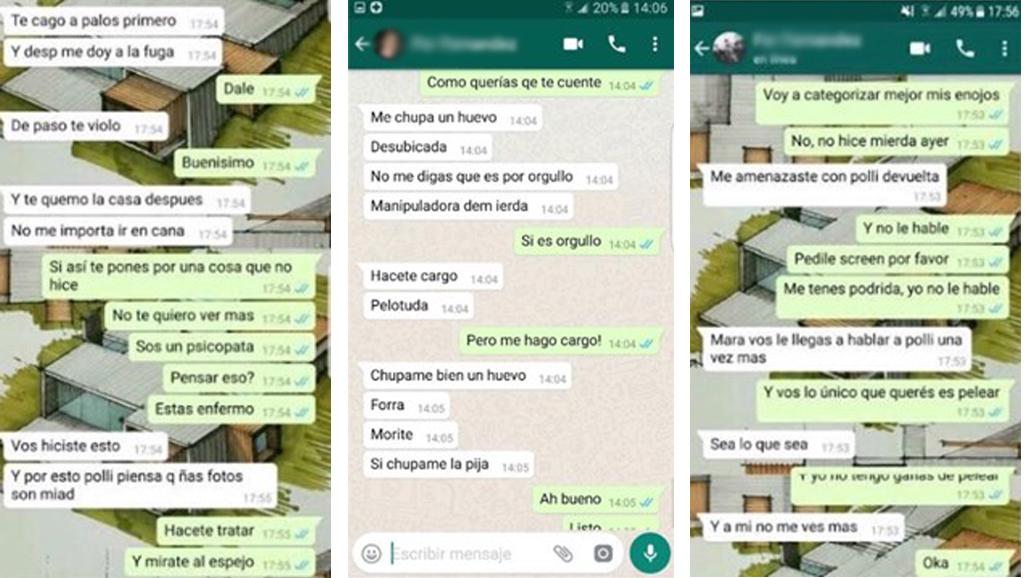 Los chats difundidos por Mara, la denunciante.