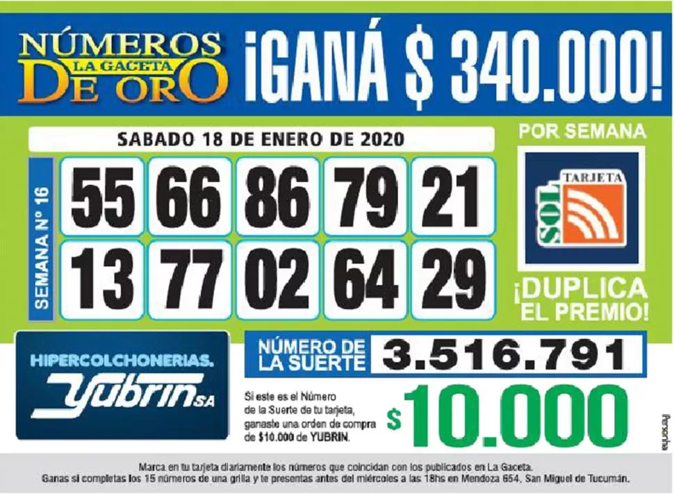 Los Números de Oro de LA GACETA