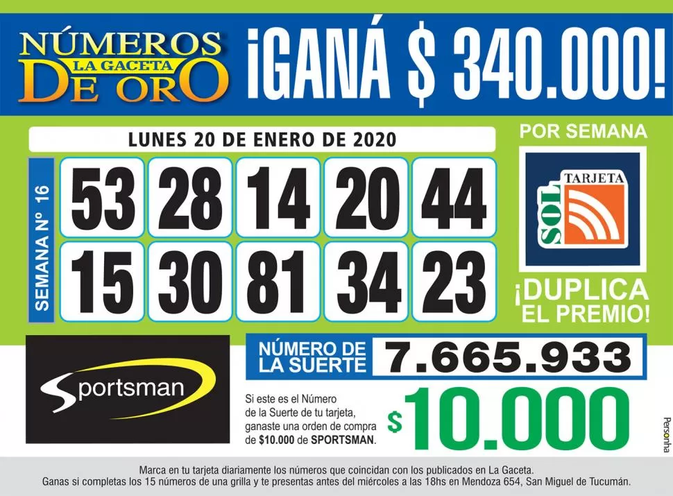 Los Números de Oro de LA GACETA