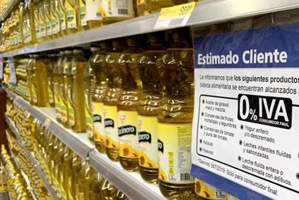 SUBAS. Los aumentos se registraron con fuerza cuando se restituyó el IVA en varios productos de la canasta.