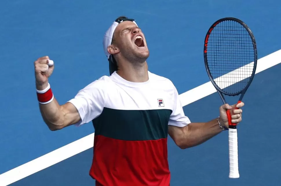 SIN PROBLEMAS. Hasta aquí, “Peque” festejó sus triunfos con ímpetu, tal como lo hizo ante Lajovic al vencerlo en el segundo estadio en importancia del Melbourne Park. reuters