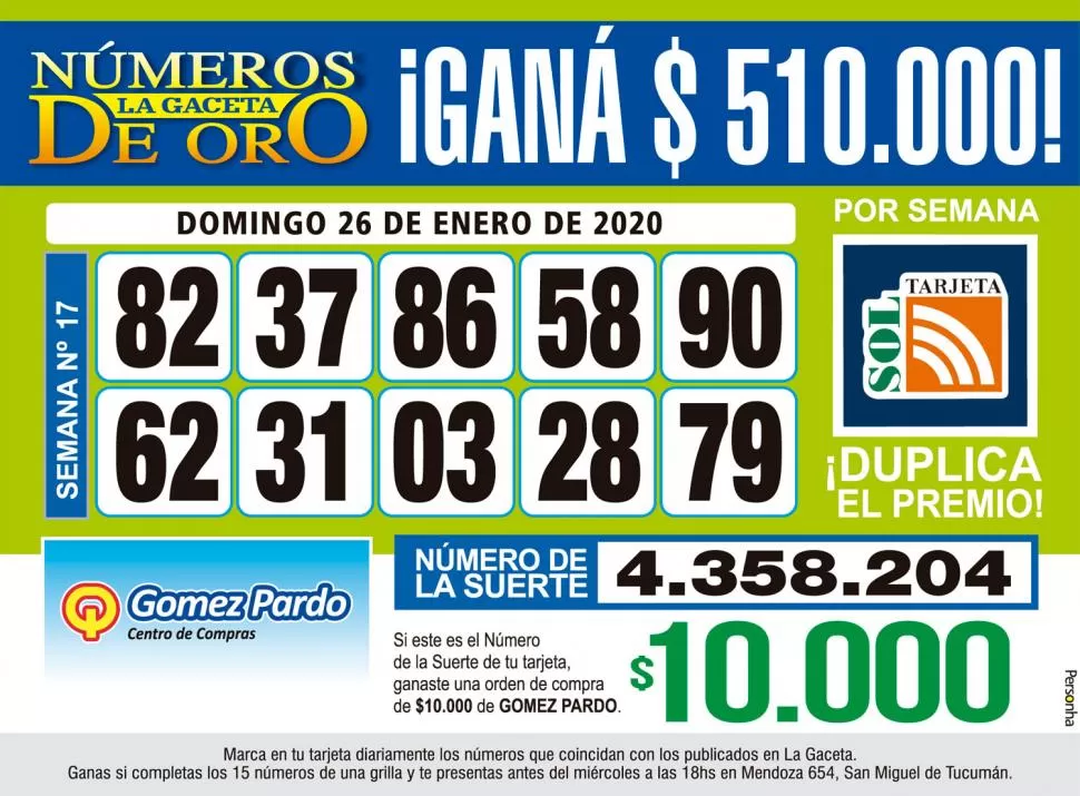 Los Números de Oro de LA GACETA