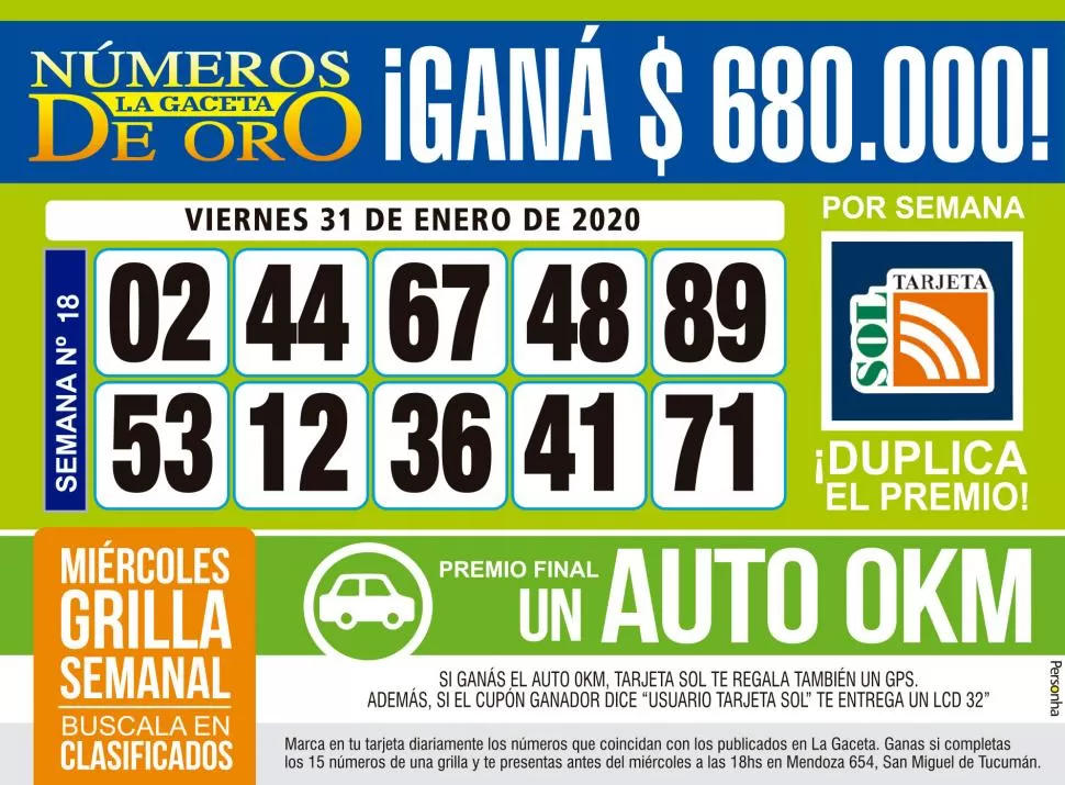 Los Números de Oro de LA GACETA