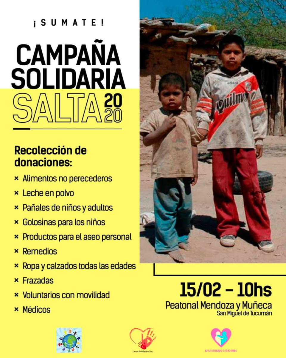 EVENTO SOLIDARIO. La convocatoria es para el sábado a las 10, en la peatonal Muñecas.