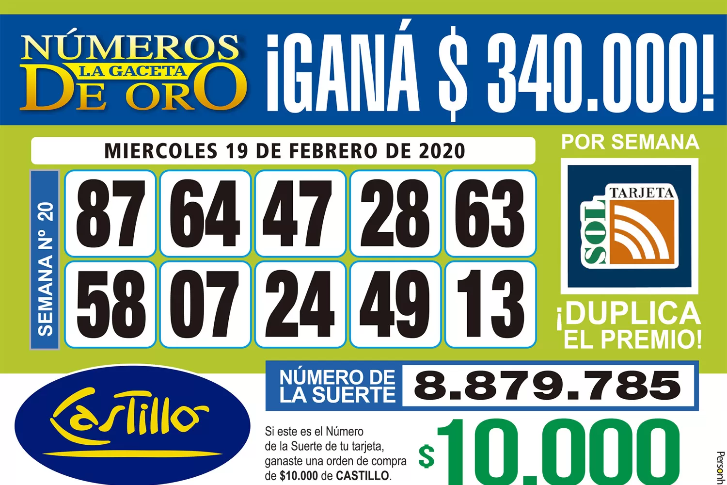 Los Números de Oro de LA GACETA