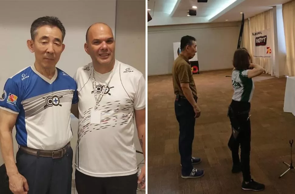 TRABAJO. Tak y Otero, a la izquierda; Tak en pleno análisis con una alumna. 