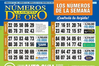 Controlá tu tarjeta: la grilla completa de los Números de Oro