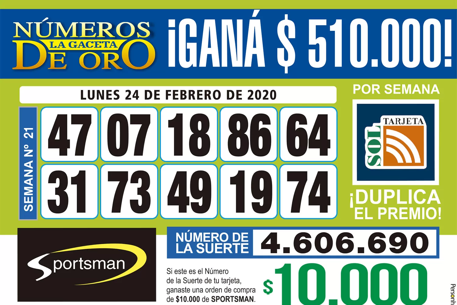 Los Números de Oro de LA GACETA