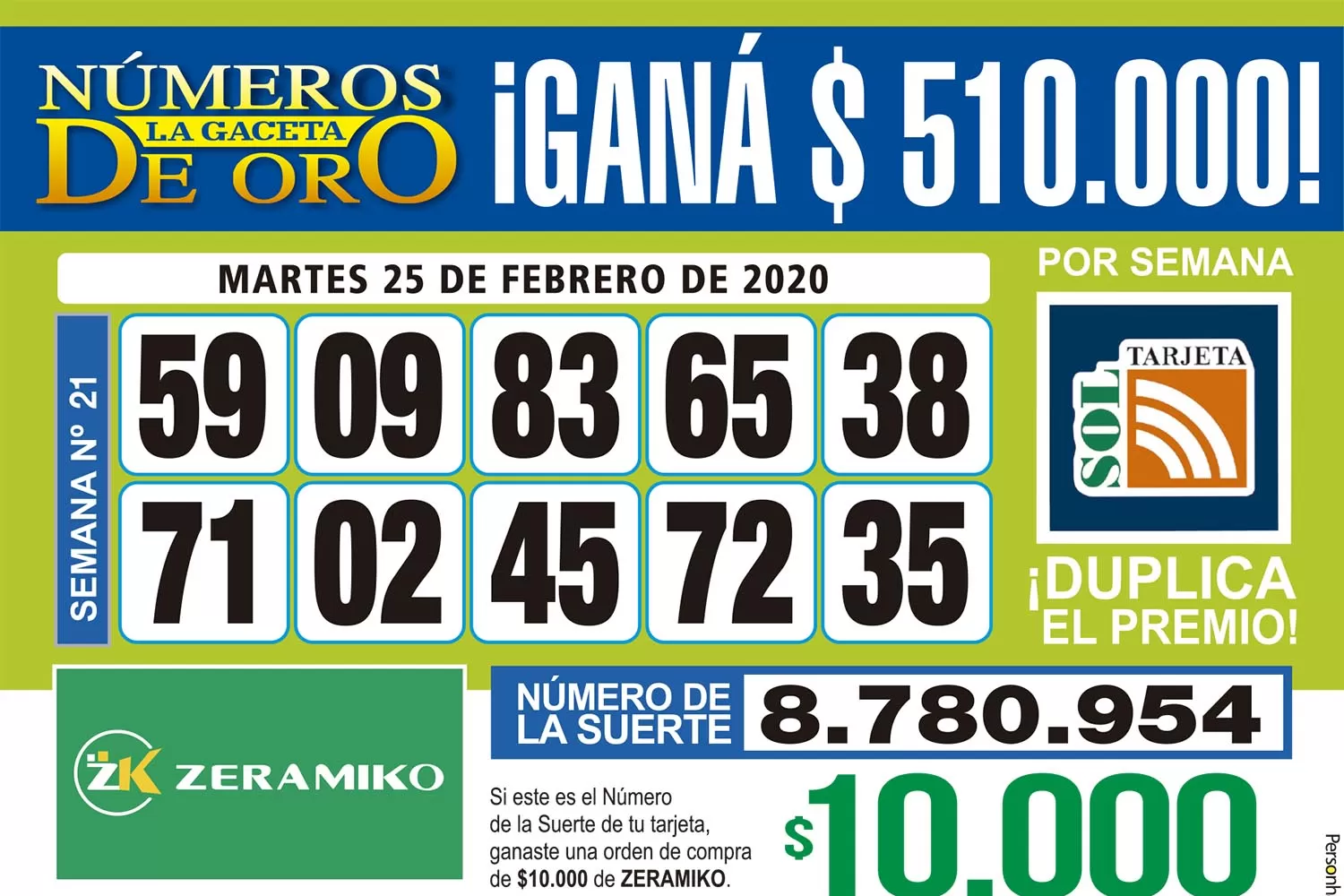 Los Números de Oro de LA GACETA