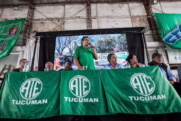 Marcelo Sánchez en un acto sindical.