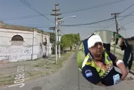 Atacaron a un policía con un pedazo de cordón de vereda para robarle la moto