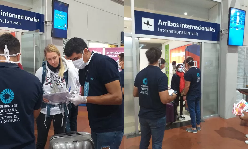 Los controles en la terminal aérea se realizan desde ayer. PRENSA DEL MINISTERIO DE SALUD