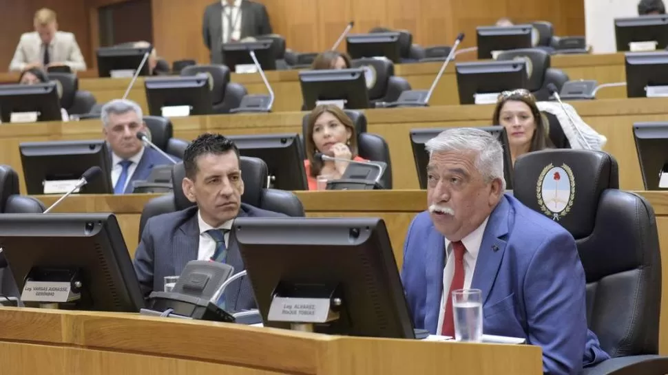 BLOQUE OFICIAL. Álvarez hace uso de la palabra en el recinto. Foto de Prensa Legislatura