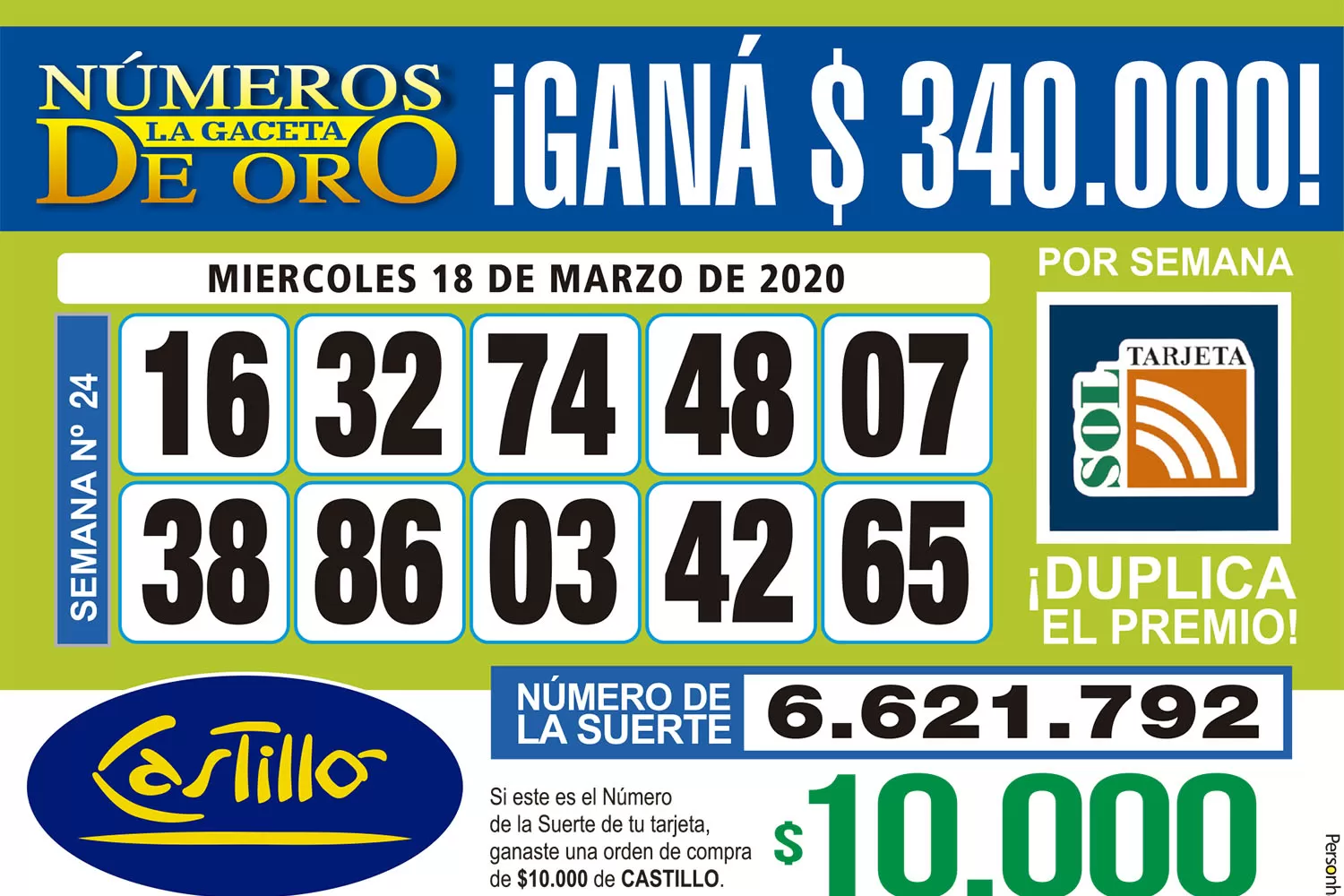 Los Números de Oro de LA GACETA