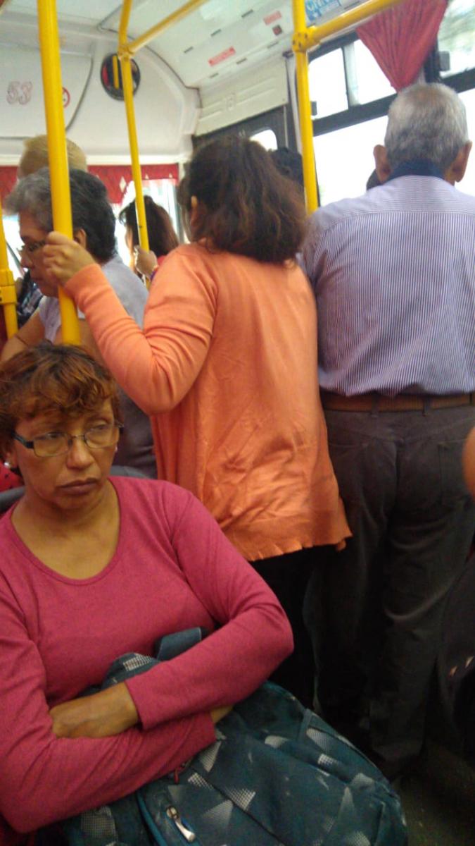 Pese al decreto, hubo colectivos que llevaron pasajeros parados