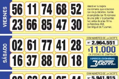 ¡Mucha suerte! Esta es la grilla completa de los Números de Oro