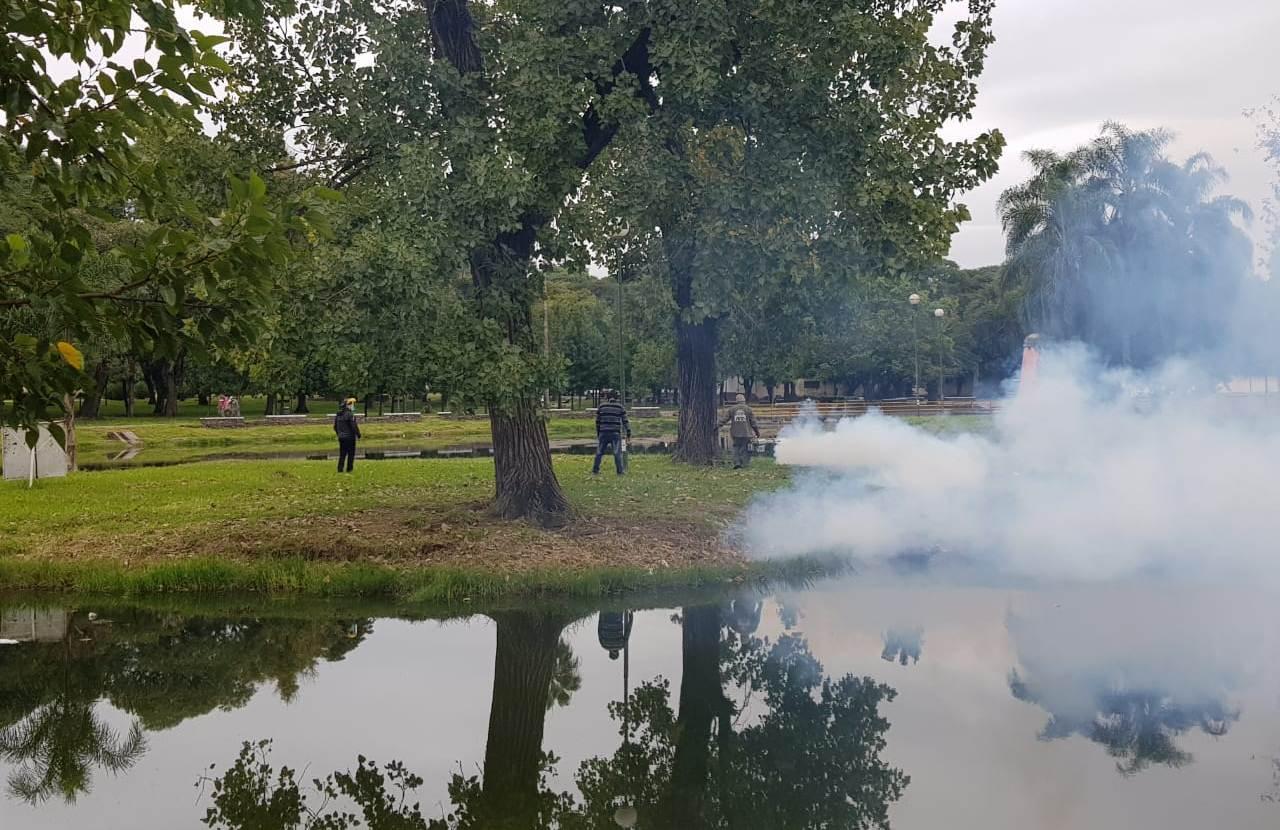 Cómo combaten el dengue en los espacios públicos de la capital