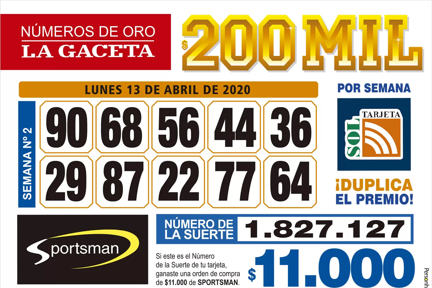 Los Números de Oro de LA GACETA