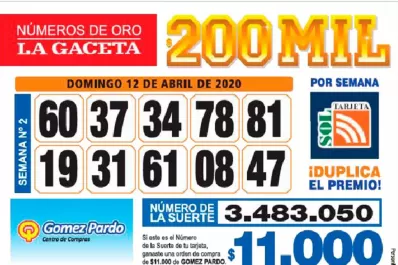 Los Números de Oro de LA GACETA