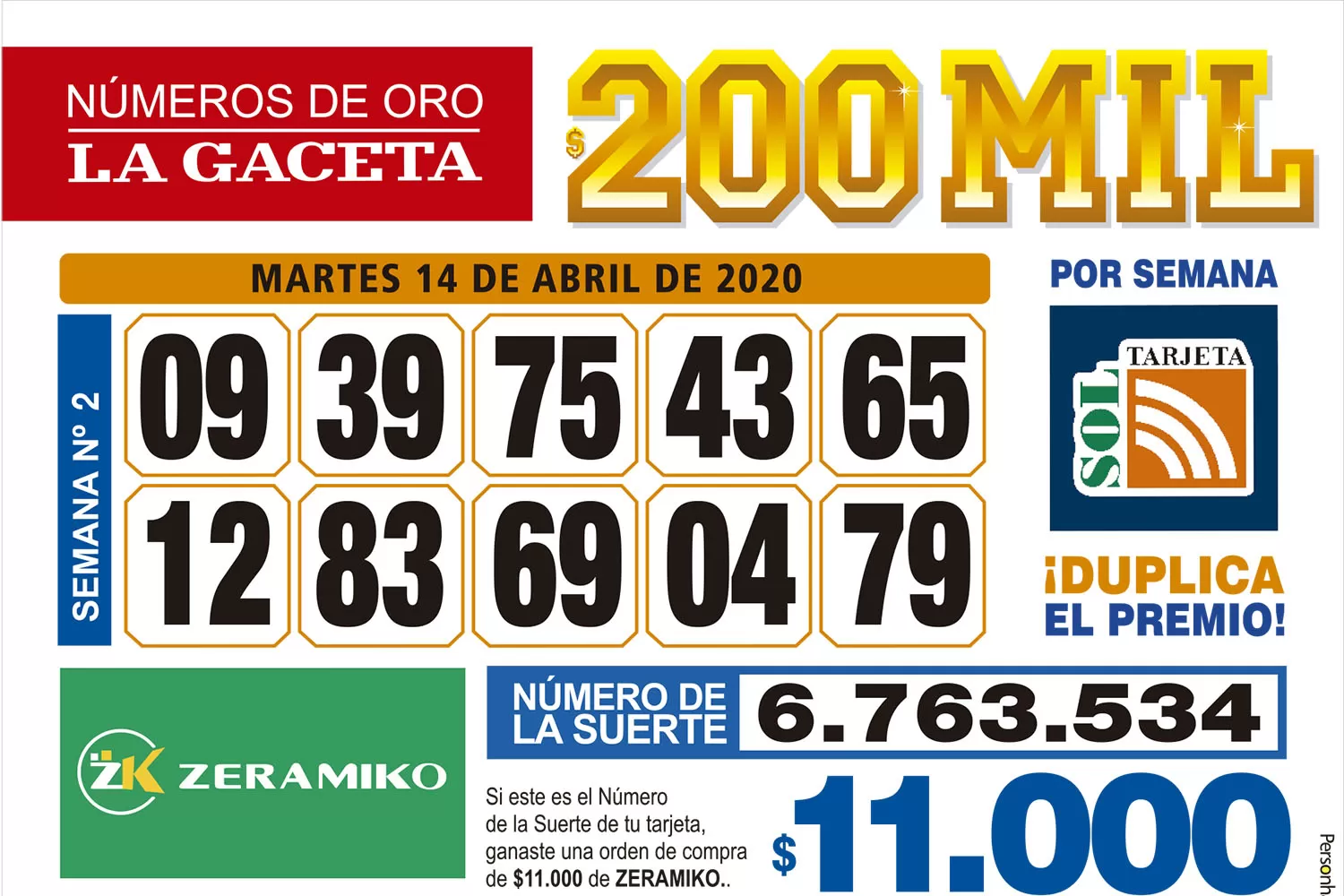 Los Números de Oro de LA GACETA