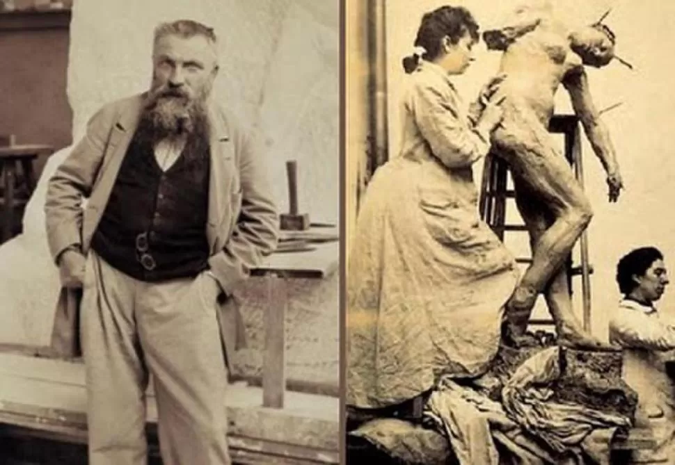 MAESTRO Y DISCÍPULA. Después de 15 años, la artista cortó la relación con Rodin. Su familia, luego, la confinó en un manicomio donde vivió 30 años.   